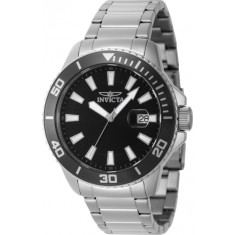 Invicta Men's 46062 Pro Diver Quartz 3 Hand Black Dial Watch