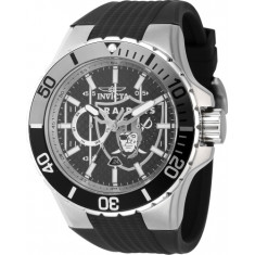 Invicta Men's 45400 NFL Las Vegas Raiders Quartz Multifunction Black Dial Watch