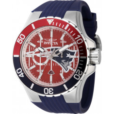 Invicta Men's 45406 NFL New England Patriots Quartz Multifunction Red Dial Watch