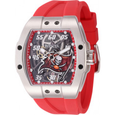 Invicta Men's 45072 NFL Tampa Bay Buccaneers Automatic Multifunction Transparent, Red Dial Watch