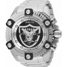 Invicta Men's 35511 NFL Las Vegas Raiders Quartz 3 Hand Black Dial Watch