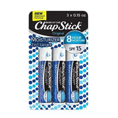 Lip Balm Tube ChapStick Classic Moisturizer Skin Protectant , 0.15 Ounce (3 sticks)