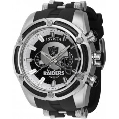 Invicta Men's 41903 NFL Las Vegas Raiders Quartz Multifunction Black, White, Silver, Grey Dial Watch