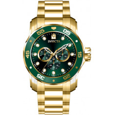 Invicta Men's 45727 Pro Diver  Quartz Chronograph Green Dial Watch