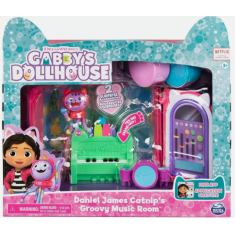 Brinquedo Infantil -  Gabby’s Dollhouse, Groovy Music Room Playset with Daniel James Catnip Figure