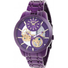 Invicta Men's 44334 Objet D Art Mechanical 2 Hand Gold, Purple Dial Watch