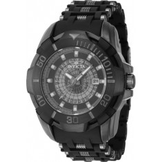 Invicta Men's 44132 Sea Spider  Quartz Multifunction Black, Gunmetal, Transparent Dial Watch