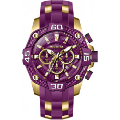 Invicta Men's 40863 Pro Diver  Quartz Chronograph Gold, Purple Dial Watch