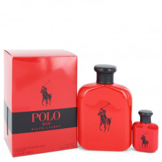 Gift Set - 42 oz Eau De Toilette Spray + 05 oz Mini EDT Masculino - Ralph Lauren - Polo Red - --