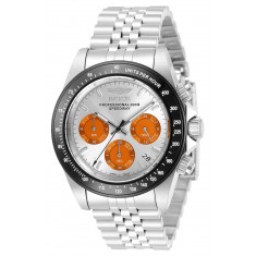 Invicta Men's 31003 Speedway Quartz 3 Hand Silver, Orange Dial Watch