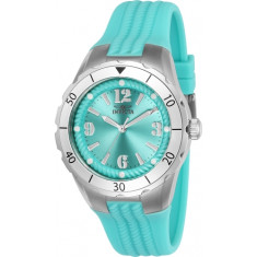 Invicta Women's 24124 Angel Quartz 3 Hand Cyan Dial Watch