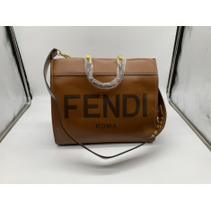 Bolsa Inspirada Modelo FENDI - Tecido Couro Falso Marrom