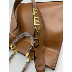 Bolsa Inspirada Modelo FENDI - Tecido Couro Falso Marrom