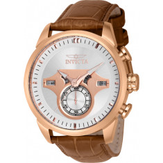 Invicta Men's 43618 Objet D Art  Quartz Multifunction Silver, Rose Gold Dial Watch