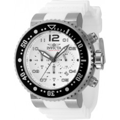 Invicta Men's 47193 Pro Diver Quartz Chronograph Silver, White Dial Watch