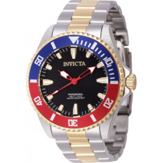 Invicta Men's 46649 Pro Diver Quartz 3 Hand Black Dial Watch