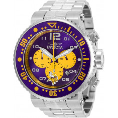 Invicta Men's 30274 NFL Minnesota Vikings Quartz Chronograph Yellow, Purple Dial Watch