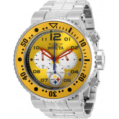 Invicta Men's 30281 NFL Pittsburgh Steelers Quartz Chronograph White, Yellow Dial Watch