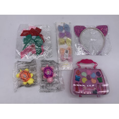 Kit Infantil - Maquiagem, Brinquedo de corda, Presilias, Arco de gatinha