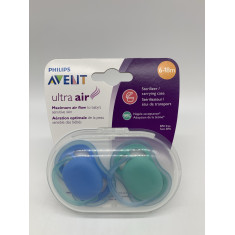 Kit de 2 Chupetas Ultra Air - Azul e Verde - Avent -  6-18M