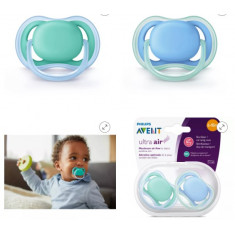 Kit de 2 Chupetas Ultra Air - Azul e Verde - Avent -  6-18M