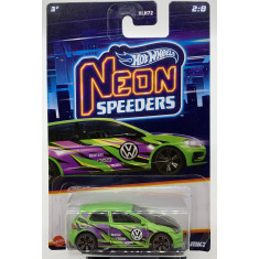 CarrinhoHot Wheels Neon Speeders Volkswagen Golf MK7 Castrol Green 2/8