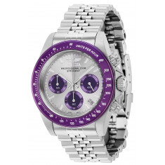 Invicta Men's 36735 Speedway Quartz Chronograph Light Grey, Purple Dial Watch