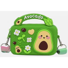 Bolsa transversal de abacate, porta-moedas, frutas