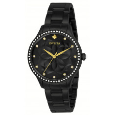 Invicta Women's 24538 Wildflower Quartz 3 Hand Black Dial Watch