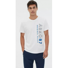 Camiseta Aeropostale Tam: L/G Cor: Branca/Azul (Estilo: 93211236)