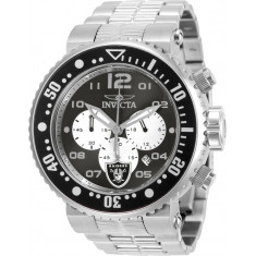 Invicta Men's 30279 NFL Las Vegas Raiders Quartz Chronograph Black, White Dial Watch