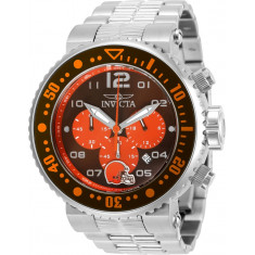 Invicta Men's 30262 NFL Cleveland Browns Quartz Chronograph Brown, Orange Dial Watch