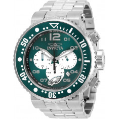 Invicta Men's 30280 NFL Philadelphia Eagles Quartz Chronograph White, Green Dial Watch