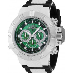 Invicta Men's 38996 Subaqua Quartz Chronograph Silver, Green Dial Watch