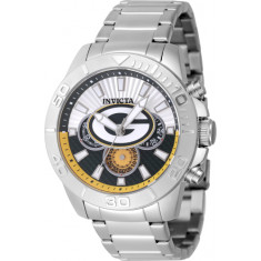 Invicta Men's 47952 NFL Green Bay Packers Quartz Multifunction Green, Silver Dial Watch