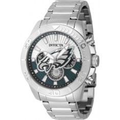 Invicta Men's 47937 NFL Philadelphia Eagles Quartz Multifunction Blue, Silver Dial Watch