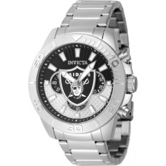 Invicta Men's 47934 NFL Las Vegas Raiders Quartz Multifunction Grey, Black Dial Watch