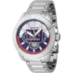 Invicta Men's 47938 NFL New York Giants Quartz Multifunction Blue, Silver Dial Watch