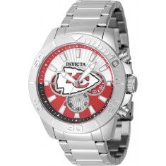 Invicta Men's 47941 NFL Kansas City Chiefs Quartz Multifunction Red, Silver Dial Watch