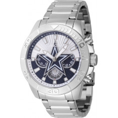 Invicta Men's 47932 NFL Dallas Cowboys Quartz Multifunction Silver, Blue Dial Watch