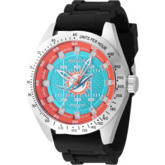 Invicta Men's 47861 NFL Miami Dolphins Quartz Multifunction Light Blue, Orange Dial Watch