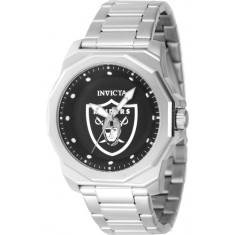 Invicta Men's 47922 NFL Las Vegas Raiders Quartz 3 Hand Black Dial Watch