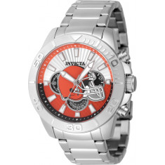 Invicta Men's 47951 NFL Cleveland Browns Quartz Multifunction Orange, Silver Dial Watch