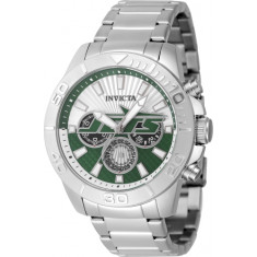 Invicta Men's 47944 NFL New York Jets Quartz Multifunction Green, Silver Dial Watch