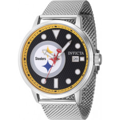 Invicta Men's 47969 NFL Pittsburgh Steelers Quartz 3 Hand Black Dial Watch