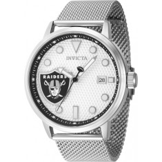 Invicta Men's 47970 NFL Las Vegas Raiders Quartz 3 Hand Silver Dial Watch