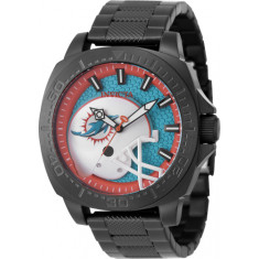 Invicta Men's 47871 NFL Miami Dolphins Quartz 3 Hand Light Blue, Orange Dial Watch