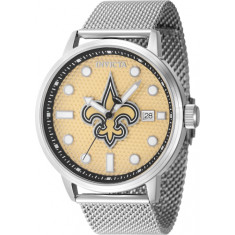 Invicta Men's 47981 NFL New Orleans Saints Quartz 3 Hand Beige Dial Watch