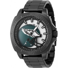 Invicta Men's 47872 NFL Philadelphia Eagles Quartz 3 Hand Black, Silver Dial Watch