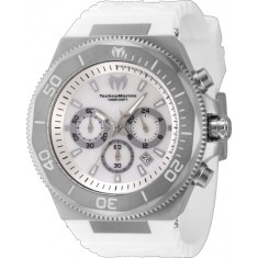 Technomarine Men's TM-222076 Manta Quartz Chronograph Silver, White Dial Watch